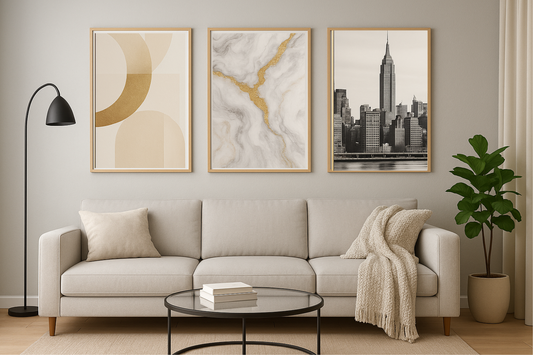 Reflexo Urbano – Quadro Triplo Estilo Moderno e Sofisticado