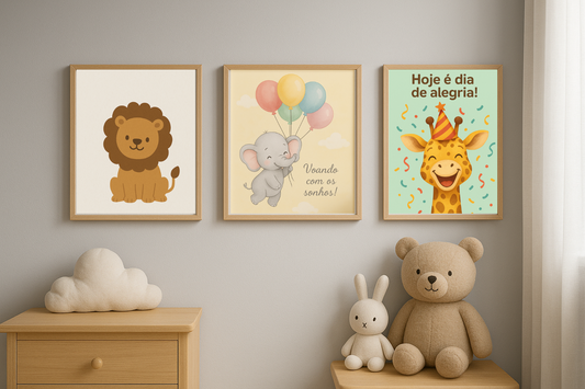 Essência Suave – Quadro Abstrato com Textura Elegante (3 Peças)